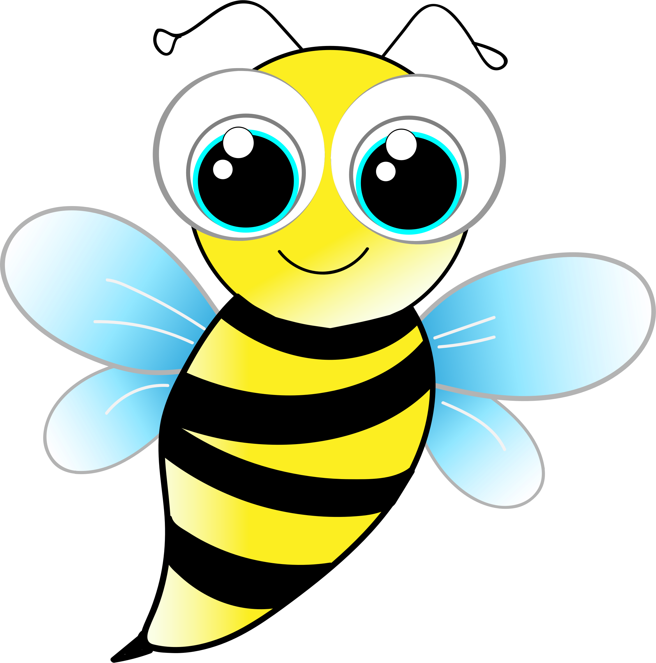 Bee Clipart - Gambar Lebah Madu Kartun (2252x2278)