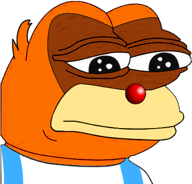 Frog Face Nose Orange Cartoon Head Clip Art Food - Instabuttons Sad Pepe The Frog 2.25" Pinback Button (400x388)