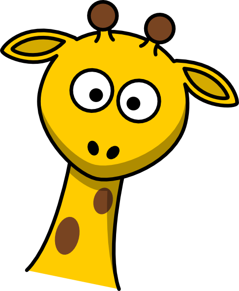 Giraffe Head Clip Art - Giraffe Face Drawing Cartoon (486x593)