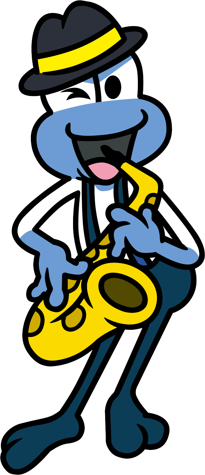 Blue Frogette Sax - Rhythm Heaven Frog Hop (690x1593)