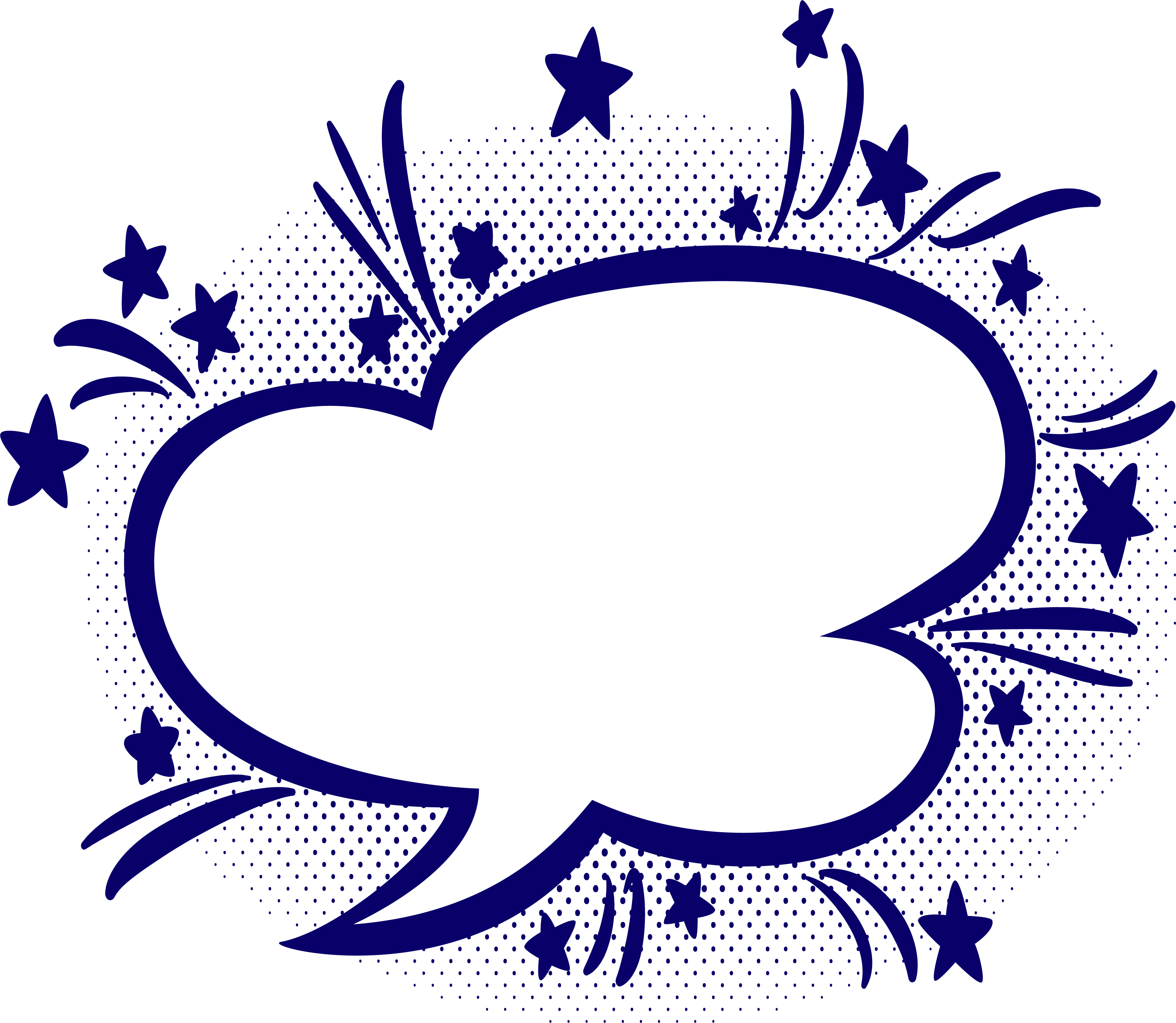 Blue Empty Comic Bubbles Party Clipart Png Image Download - Clip Art (3930x3420)
