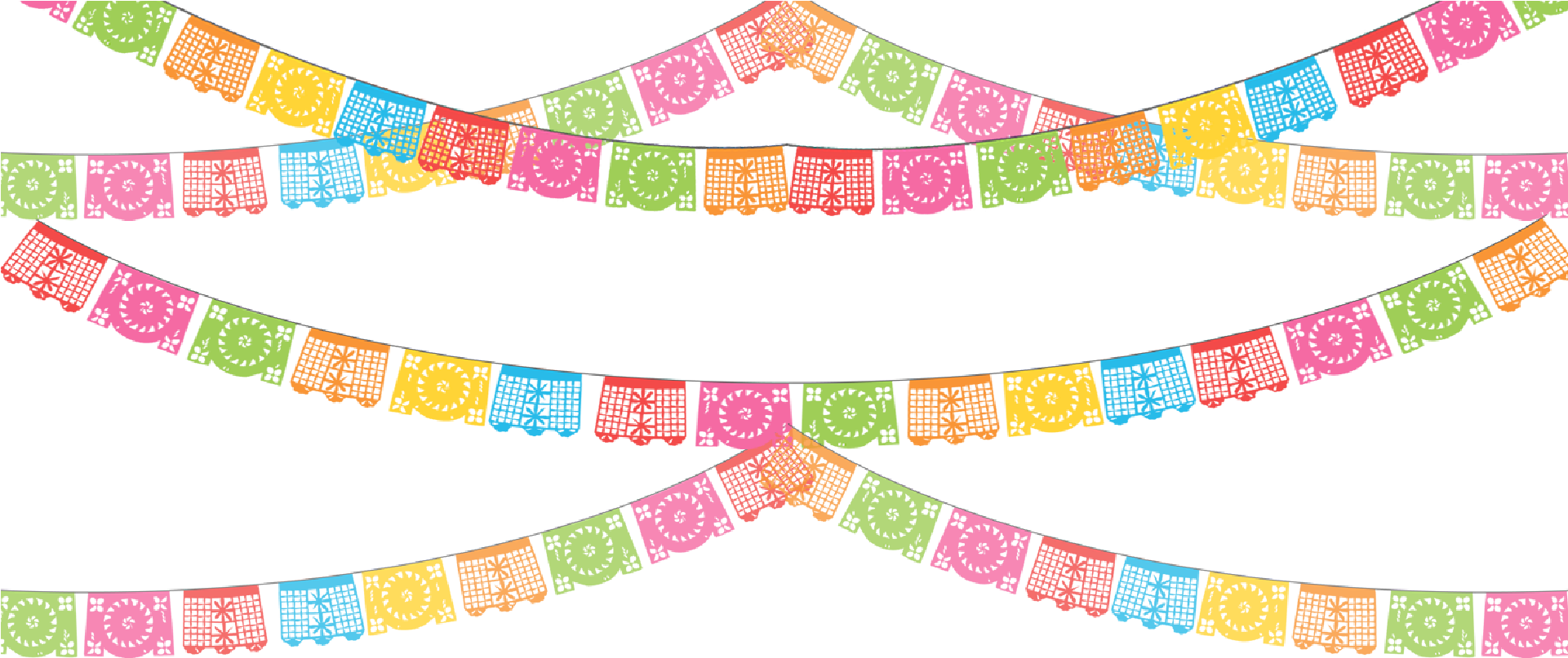 Paper Papel Picado Party Banner Clip Art - Fiesta Clip Art Transparent (1920x1080)