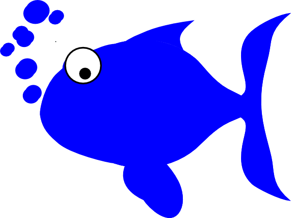 Cute - Blue - Fish - Clipart - Red Fish Blue Fish Clipart (600x450)