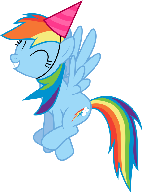 Rainbow Dash Rarity Party Hat Birthday Clip Art - Rainbow Dash Rarity Party Hat Birthday Clip Art (600x822)