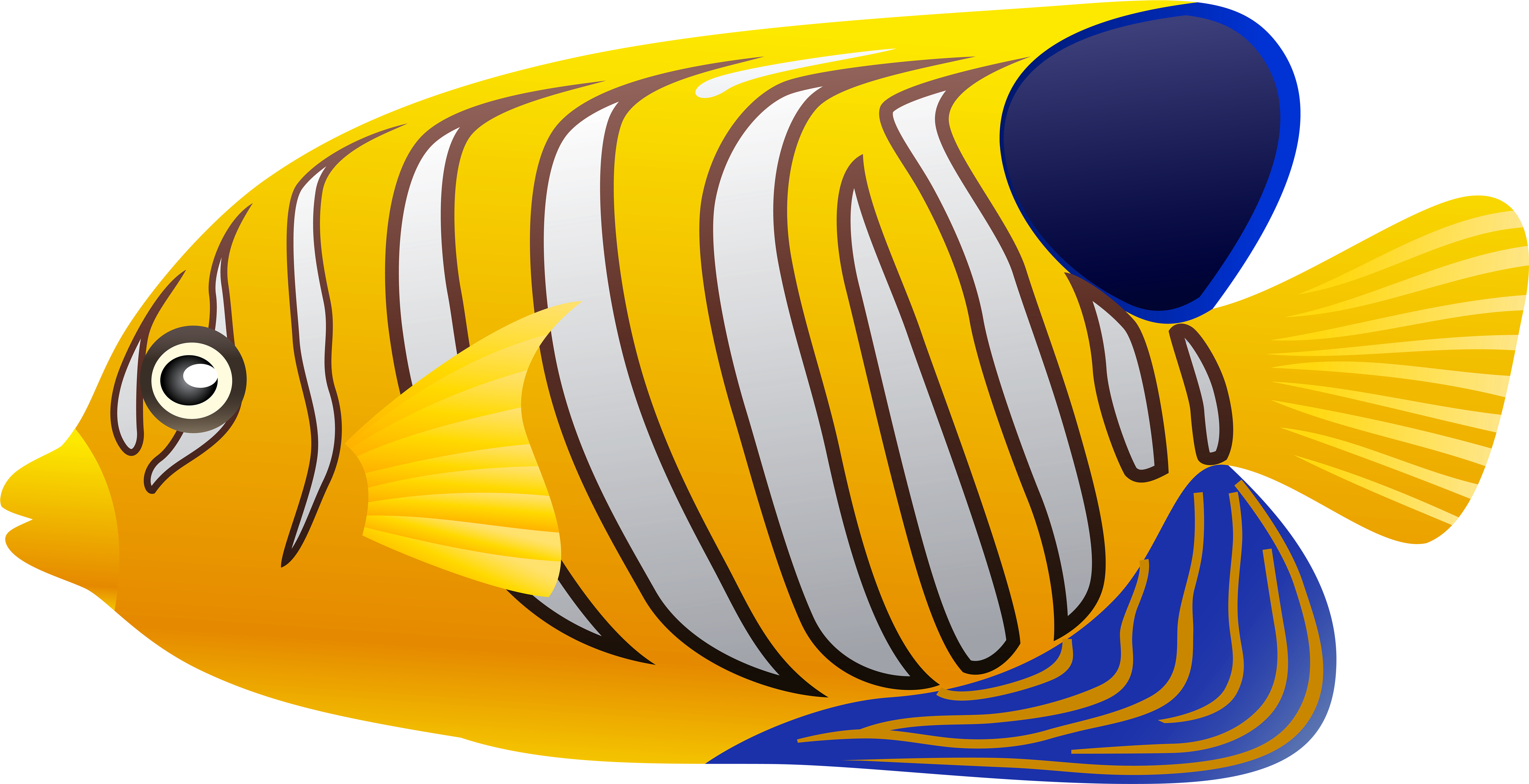 Yellow Fish Png Clip Art - Yellow Fish Clipart (8000x4166)