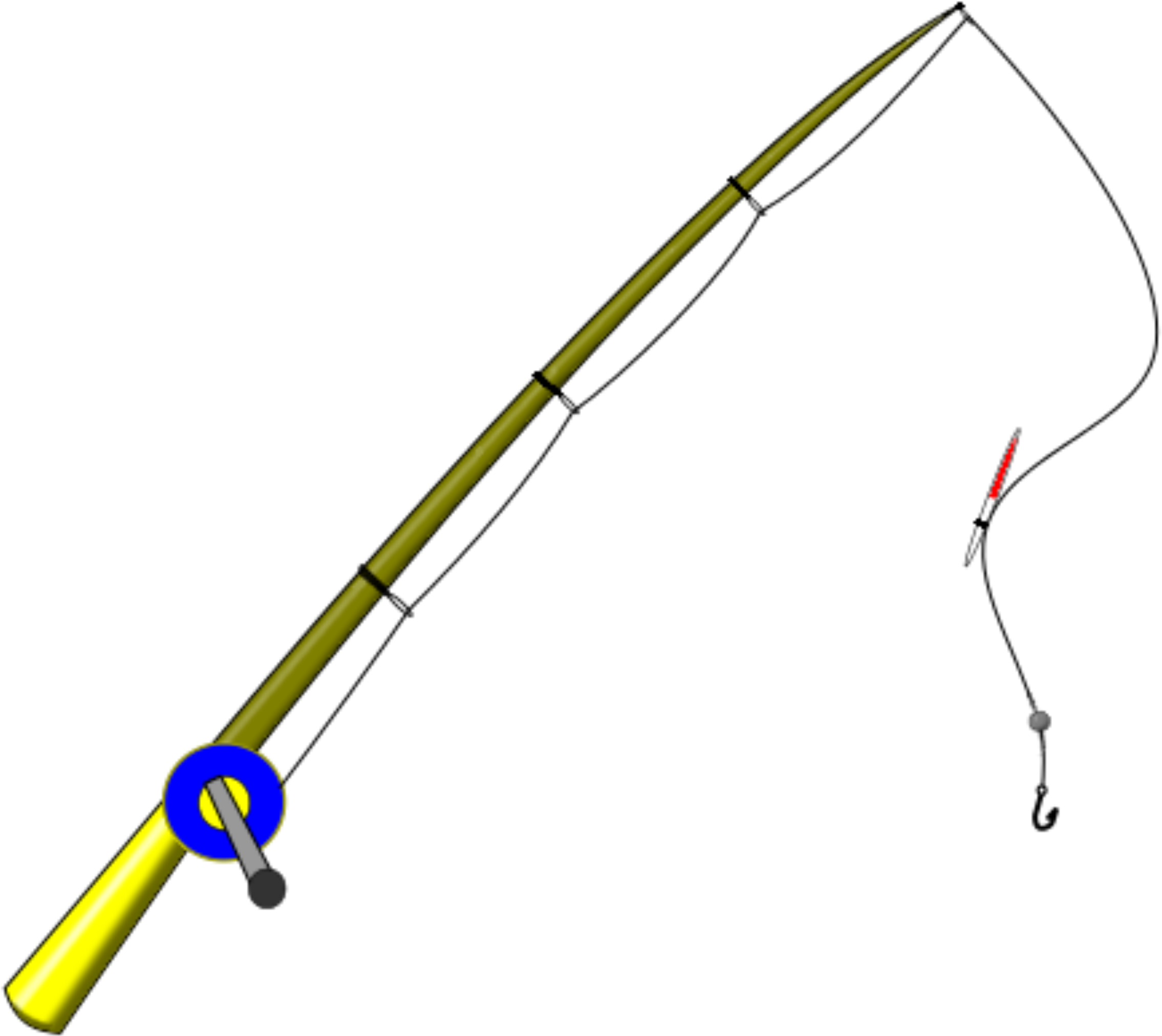 Clipart Fishing Pole - Fishing Rod Transparent Background (2400x2254)
