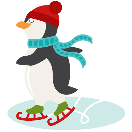 Ice Skating Penguin Svg Scrapbook Shape Winter Svg - Illustration (435x435)