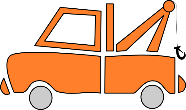 Orange Tow Truck Clip Art - Orange Tow Truck (600x355)