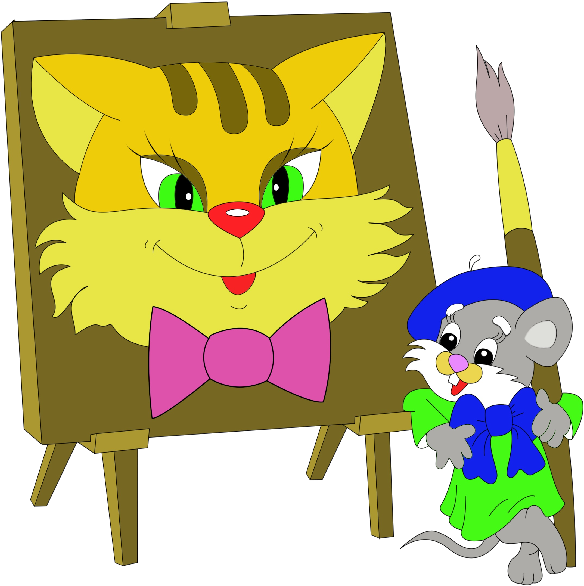 Cute Cartoon Animal Painting - Back To School Cute Animals (600x600)