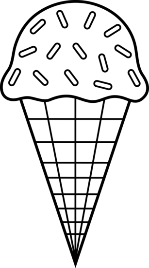Ice Cream Cone Outline To Color In - Ice Cream Coloring Pages (307x550)