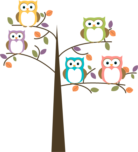 Clipart Back To School - Owls On A Tree (571x625)