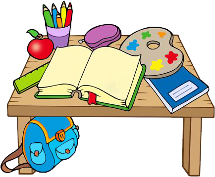 Moc Hezké Kliparty Na Téma Škola - School Table Cartoon (444x364)