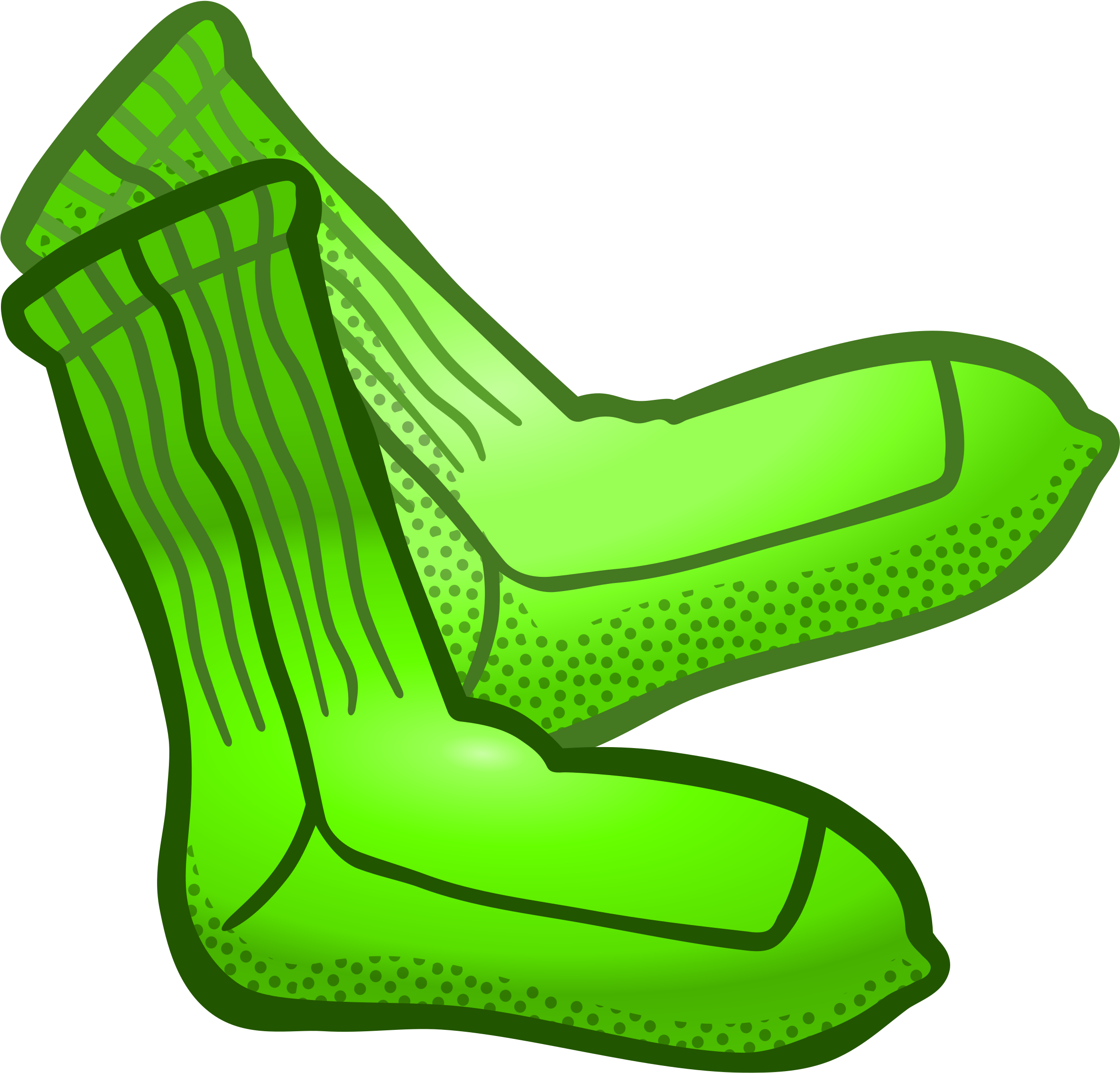 Big Image - Green Socks Clipart (2400x2400)