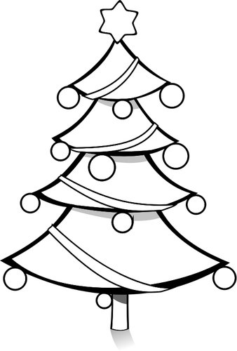 Christmas Tree Clip Art Black And White - Christmas Tree (338x500)