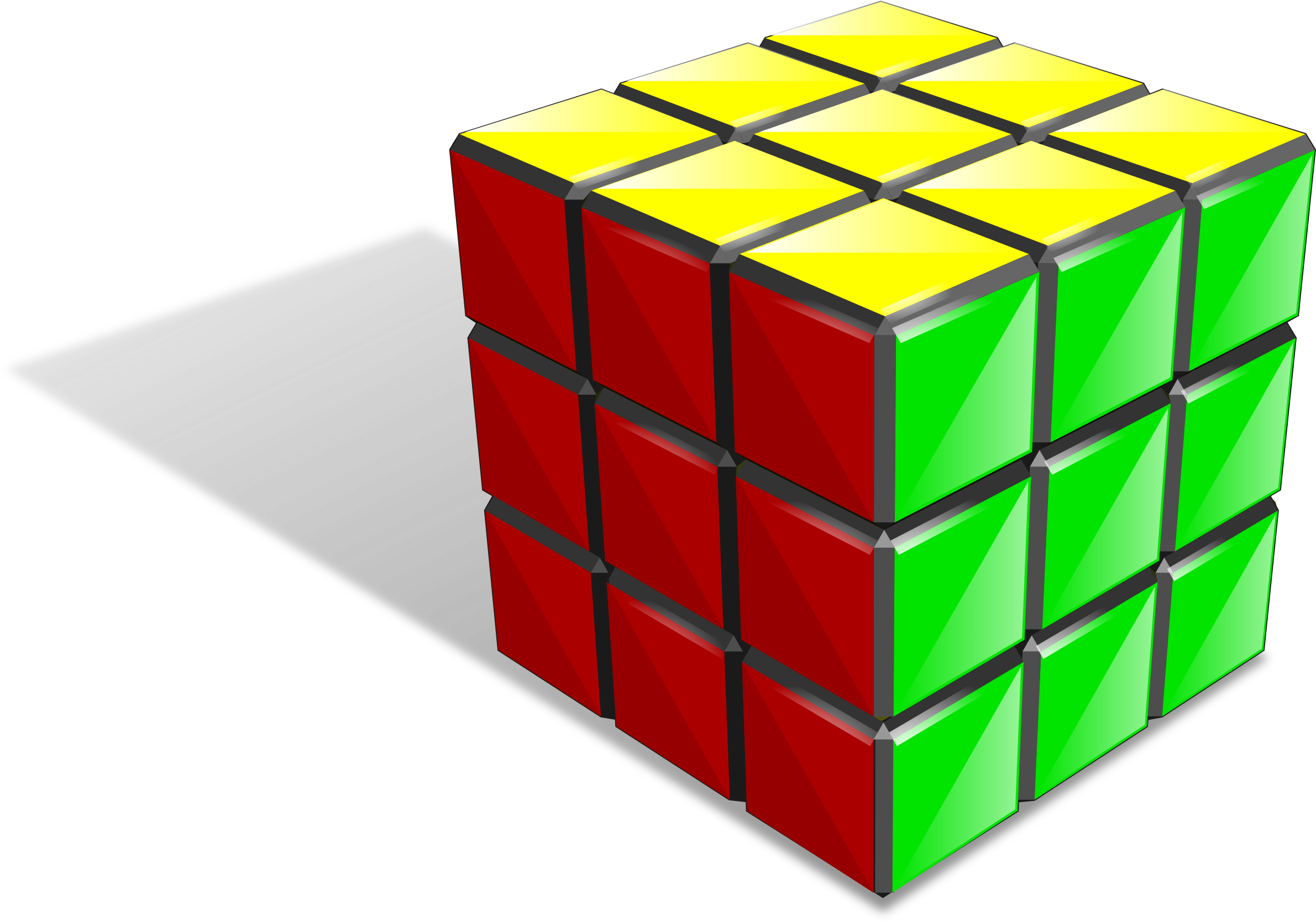 Puzzle Clipart Rubix Cube - 3 By 3 Rubik's Cube Png (2400x1688)