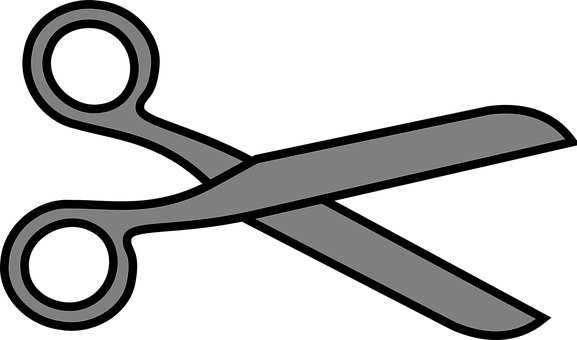 Scissors Grey Gray Silver Cut Sever Snip T - Cartoon Scissors (577x340)