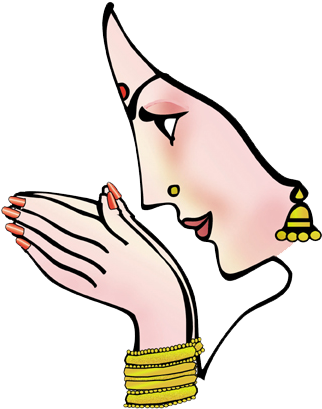 Namaskar Hand Clipart - Indian Wedding Clipart Png (333x417)