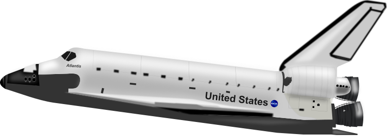 Atlantis Clipart - Space Shuttle Challenger Png (800x281)