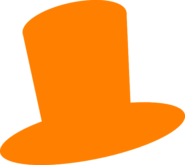 Orange Hat Clip Art At Clker - Orange Top Hat Clipart (600x536)