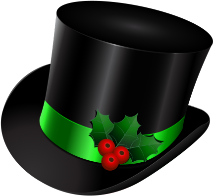 Snowman Top Hat Clip Art - Top Hat With Holly (640x645)