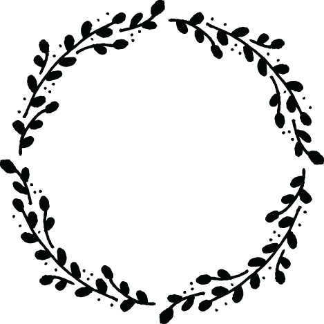 Free Hand Drawn Vector Wreath Graphic - Circle Border Black And White (1024x1024)