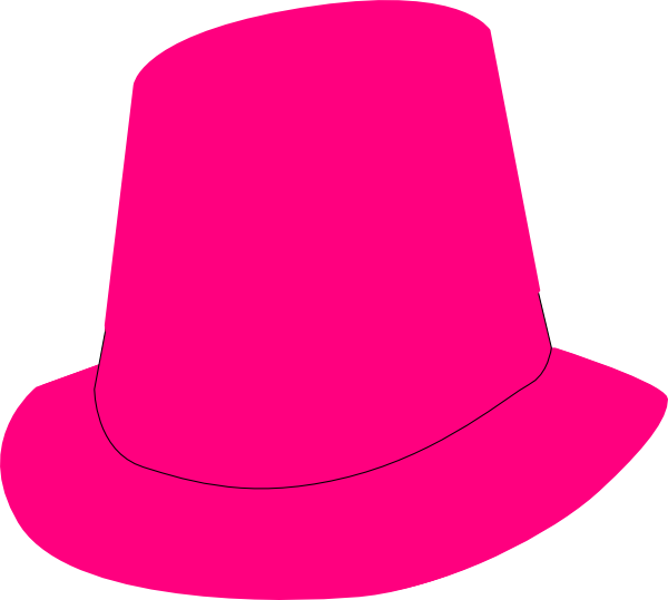 Tophat Clip Art At Clker - Pink Hat Clip Art (600x539)