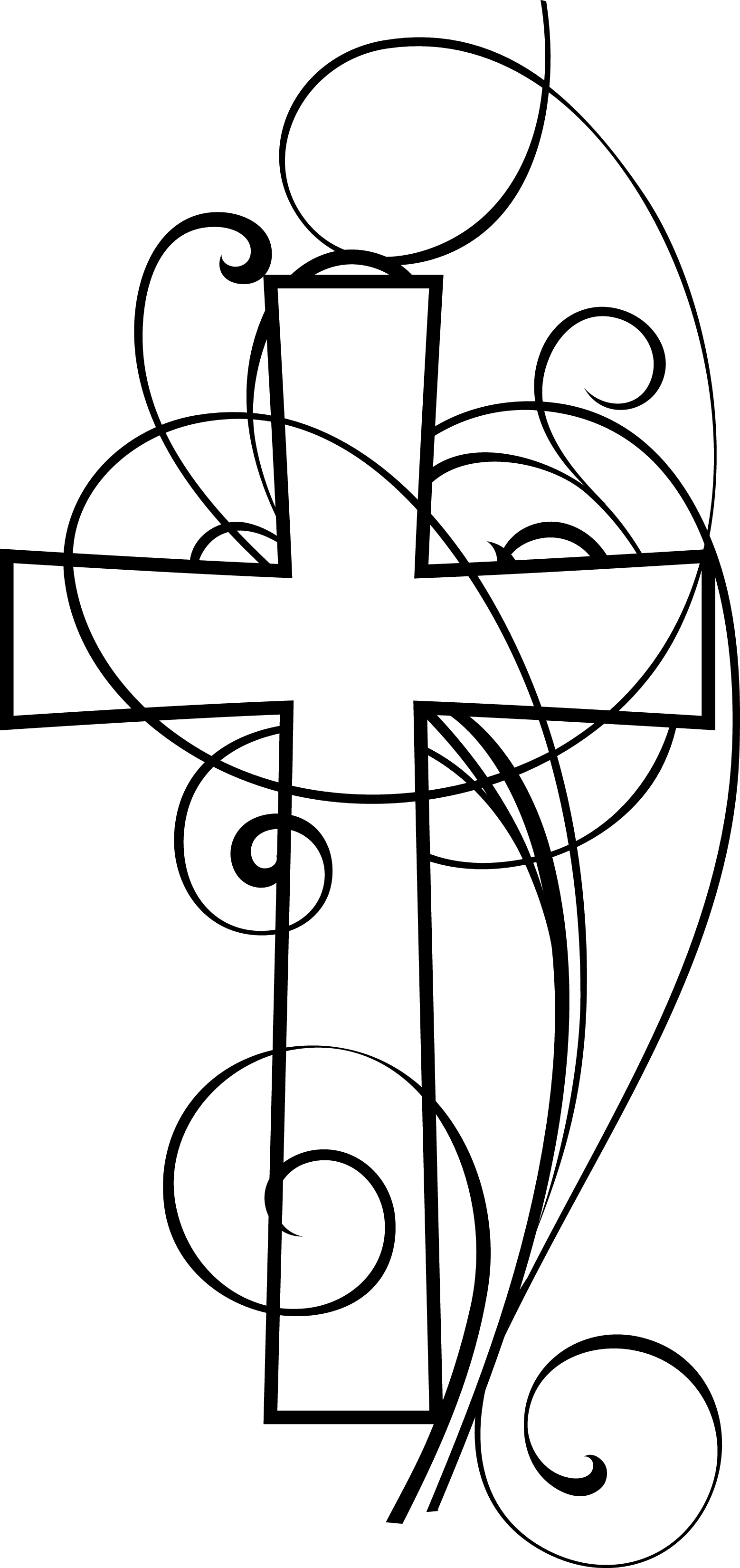 Christian Cross Clip Art Black And White - Christian Clip Art Free (1558x3300)