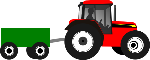 Tractor Clip Art - Red Tractor Clip Art (600x243)