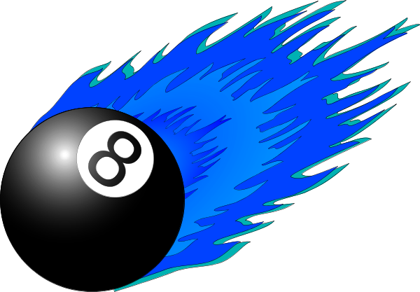 Pool 8 Eight Ball Flame Flaming Fire Vector Clip Art - Flames Clip Art (600x417)