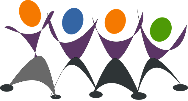 Team Einheit Feier Tanz Teamarbeit Glückli - Happy People Clip Art (632x340)