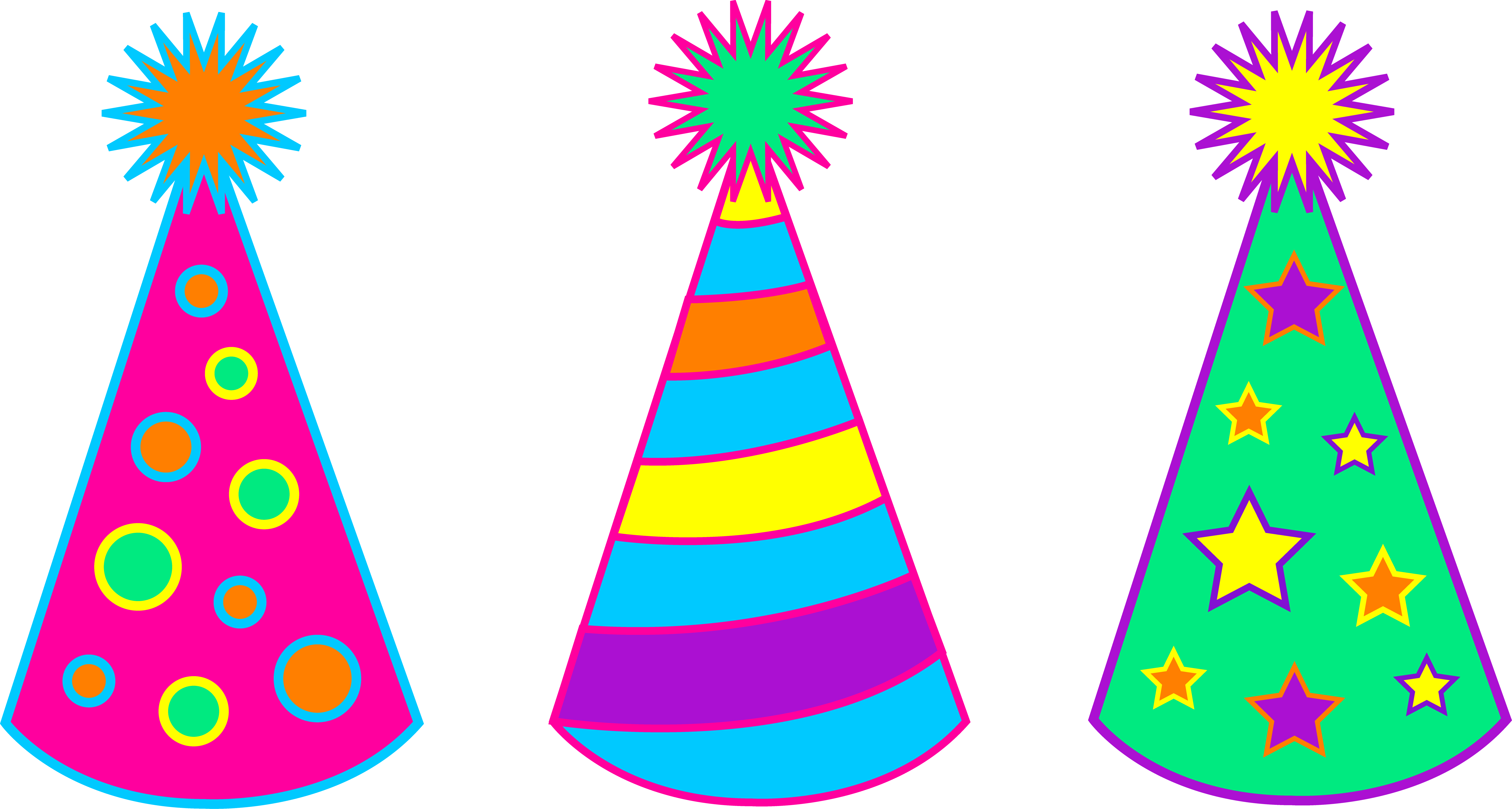 Pastel Clipart Party Hat - Party Hat Clip Art (6547x3502)
