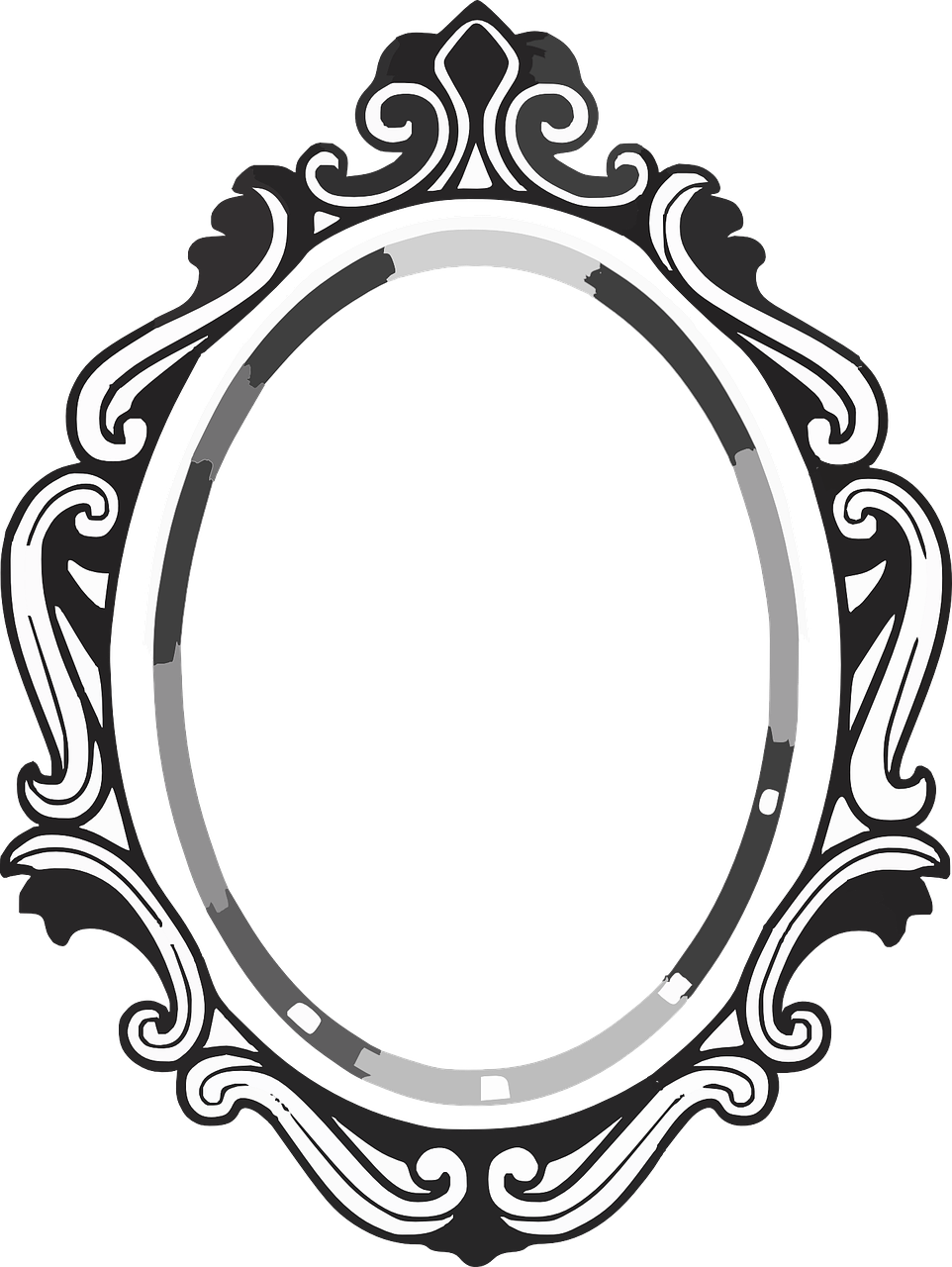 Mirror - Fancy Mirror Drawing (962x1280)