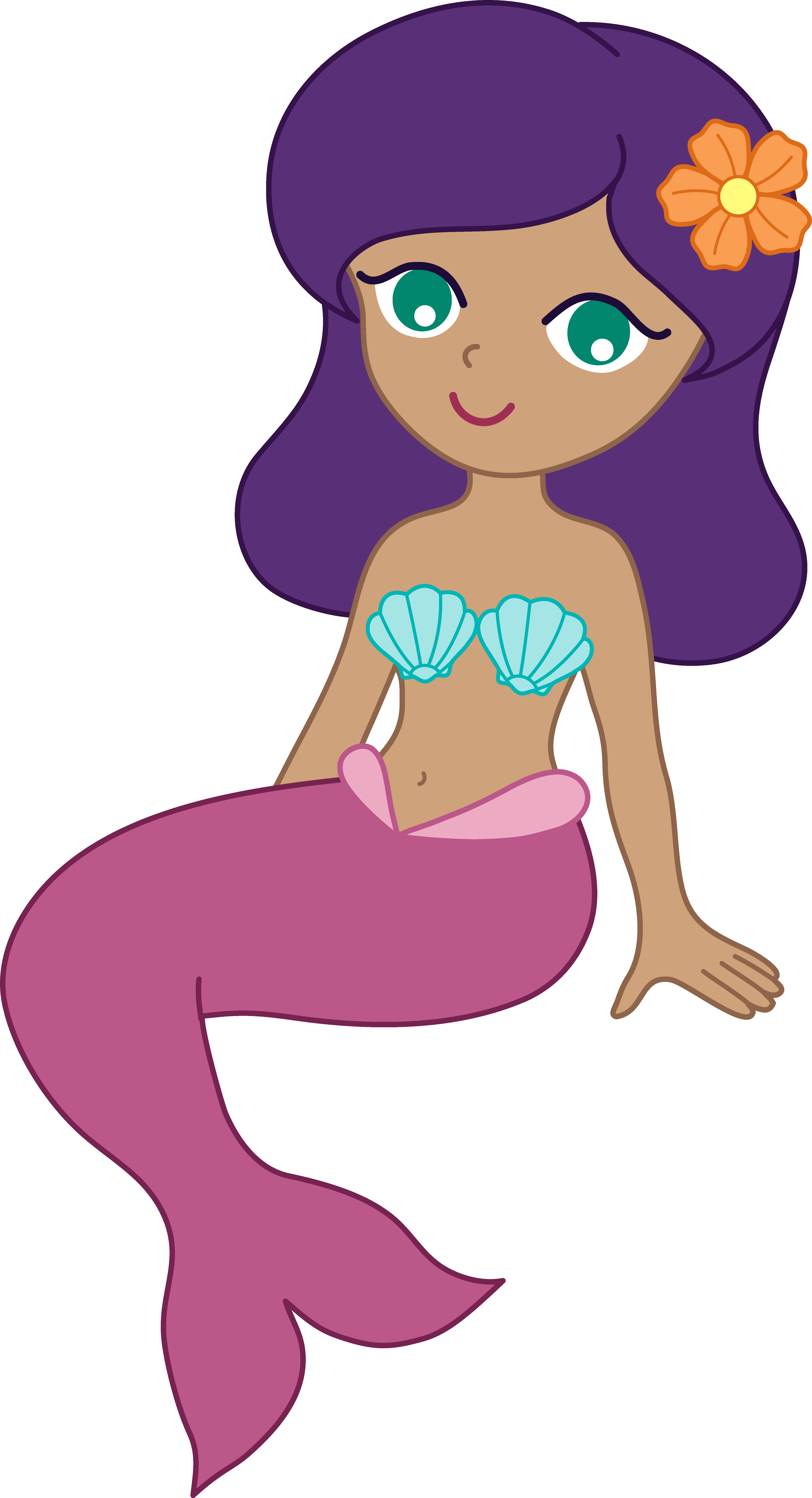 Mermaid Clipart For Birthday Party Logo - Kid Mermaid Clipart (4339x8000)