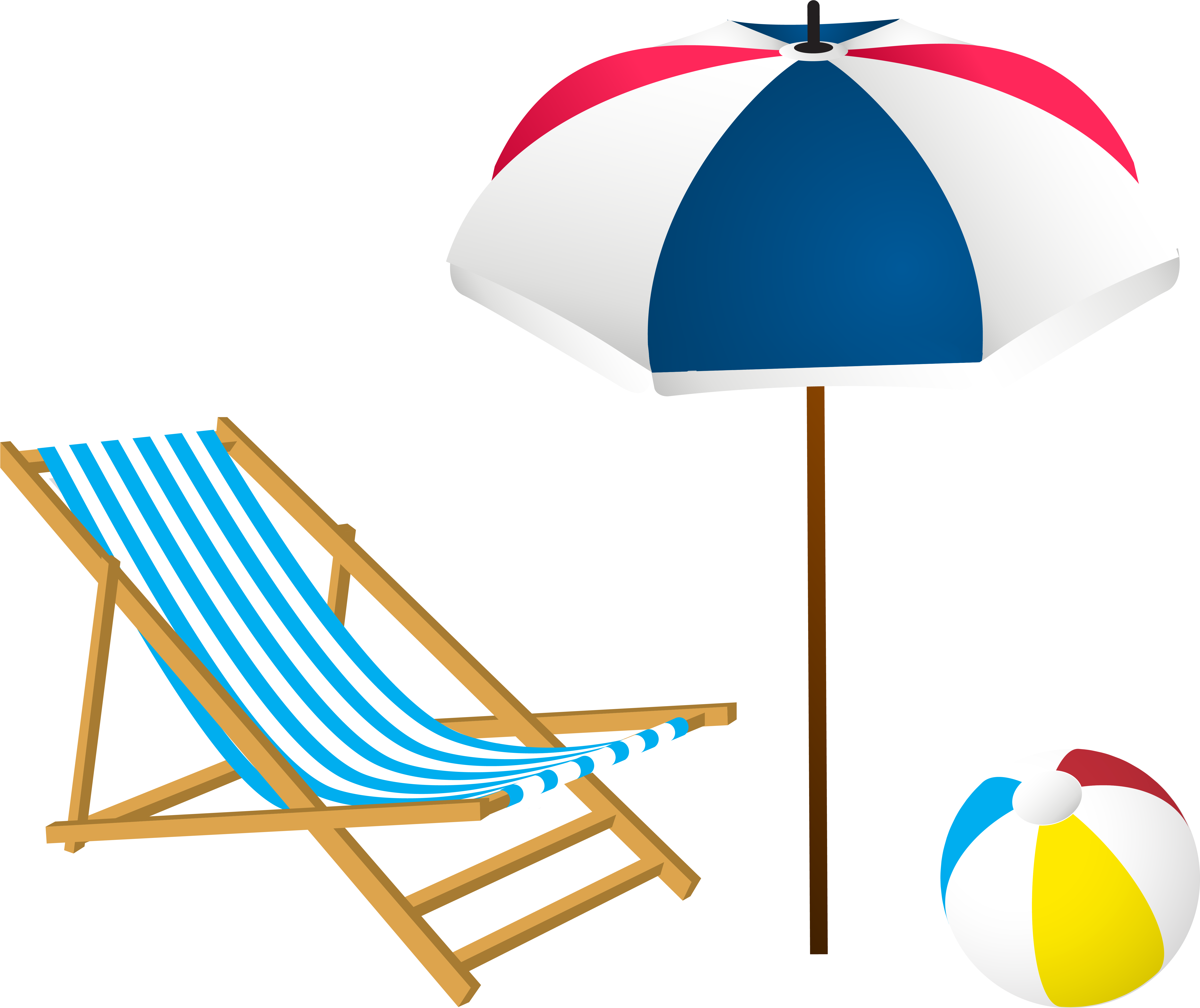 Summer Vacation Clipart Free Free Download Best Summer - Beach Chair Clipart (6396x5314)