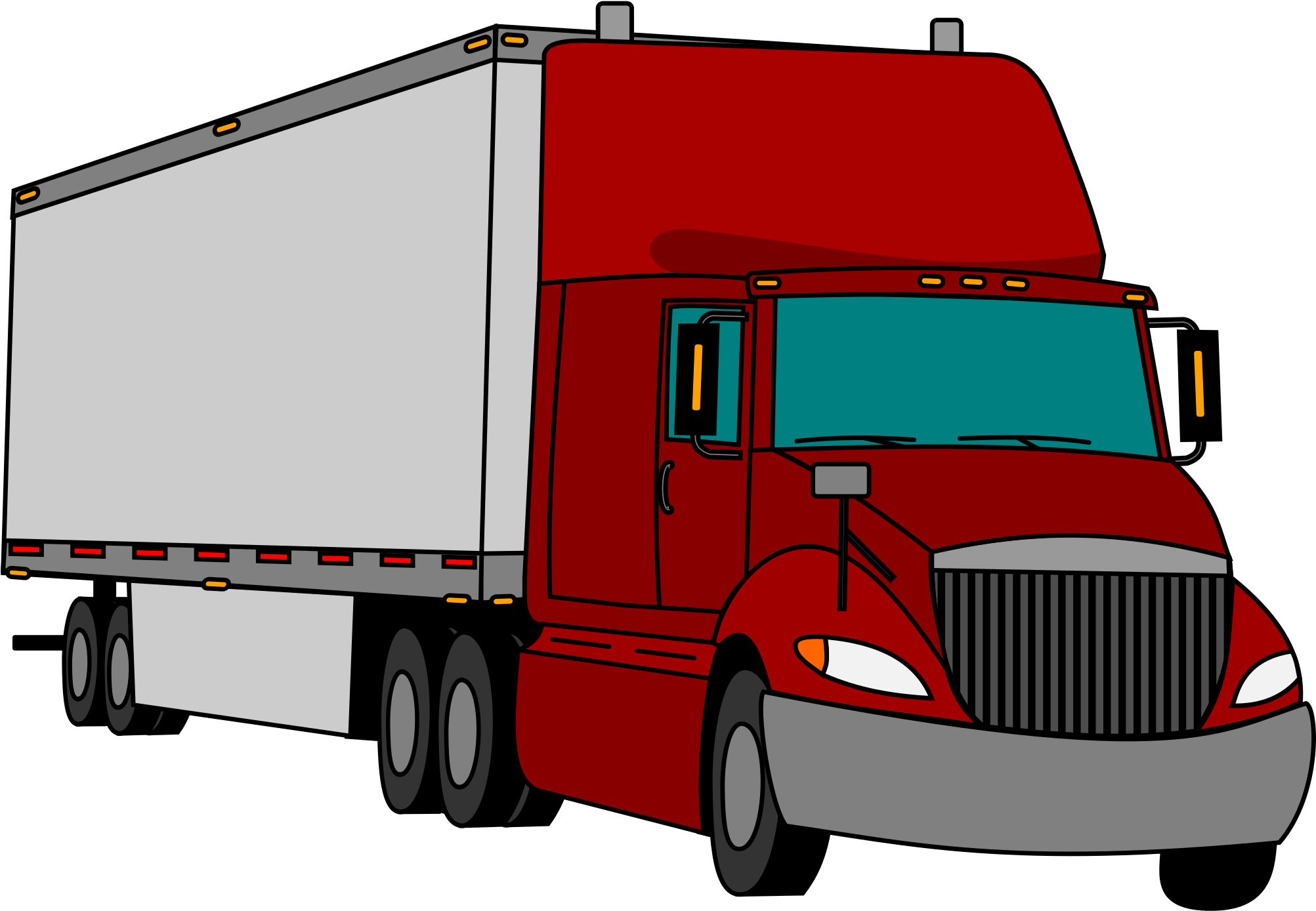 Clipart - Tractor Trailer Clipart (2400x1457)