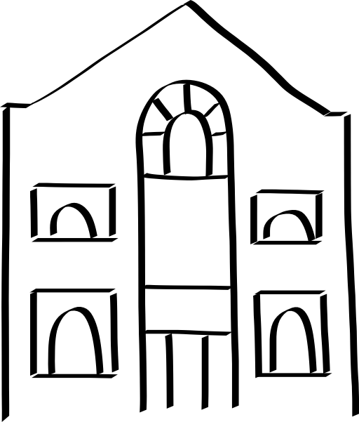 Clipart School 9dd4 - تلوين مبنى مدرسة (512x601)