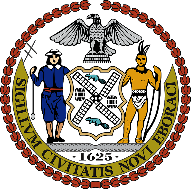 Border Seal, New, City, Flower, Circle, Eagle, Border - Seal Of New York (640x636)