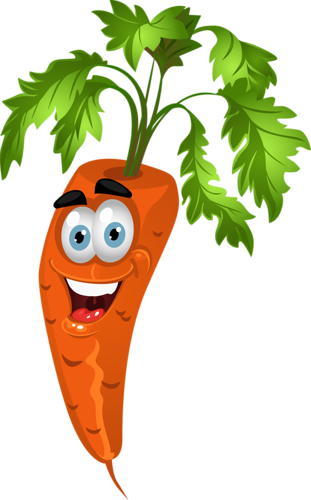 Carotte Clipart - Cartoon Fruit And Vegetables (311x500)