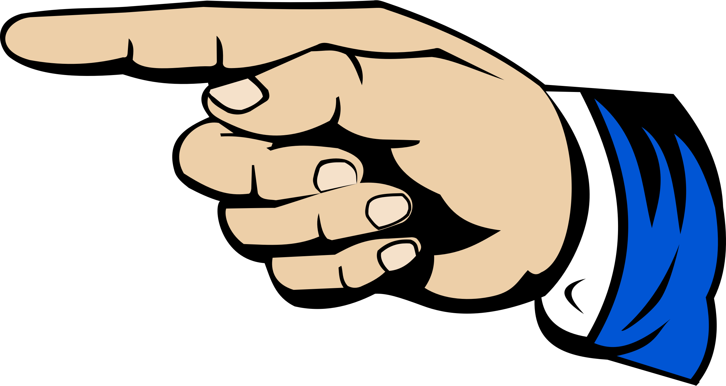 Thumb Index Finger Digit Clip Art - Pointing Finger Clipart (2400x1276)
