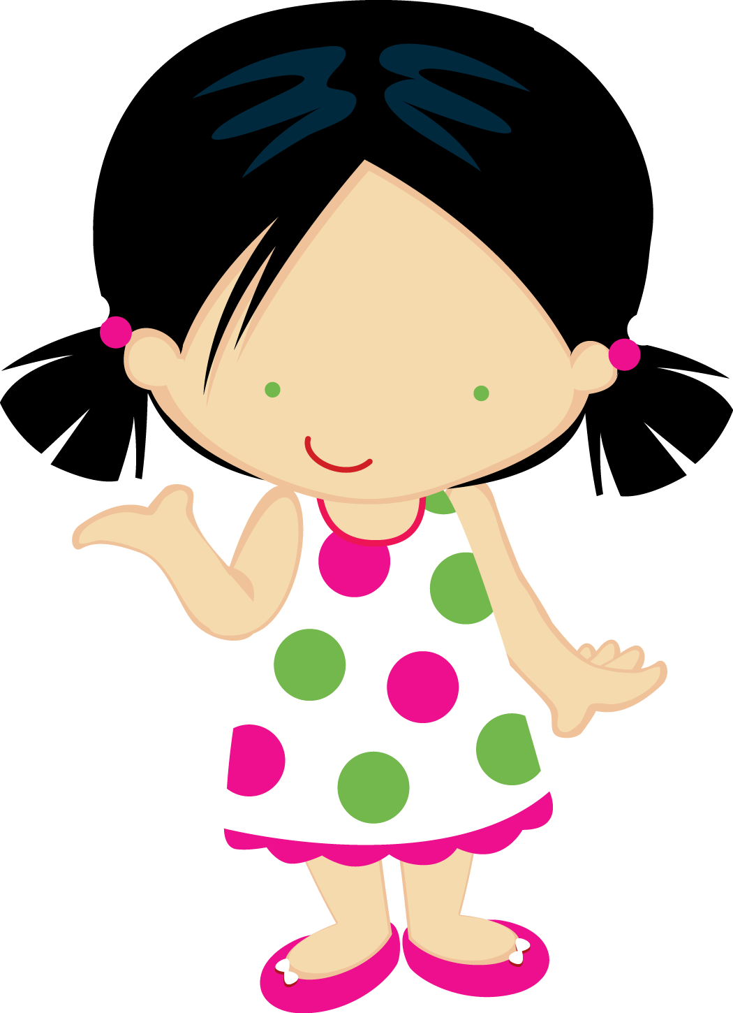 Zwd Girl 3 - Girl Saying Hello Clipart (1050x1450)