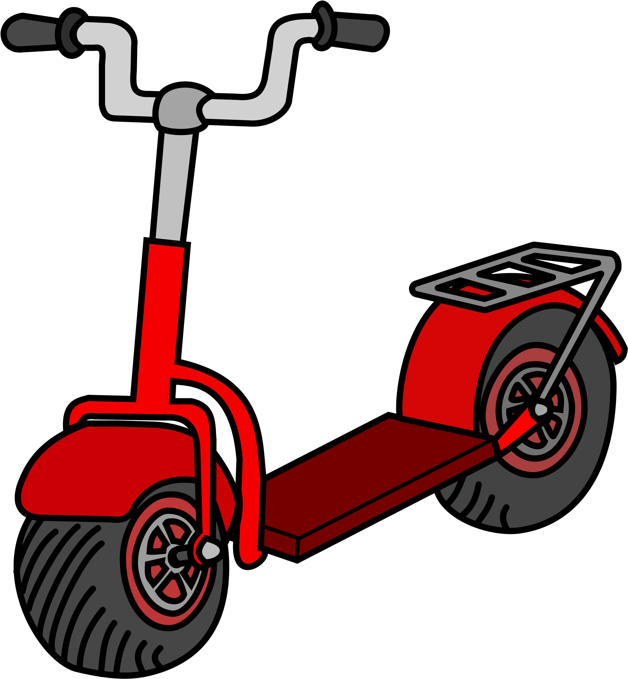 Tretroller Clipart - Scooter Clipart (2225x2400)