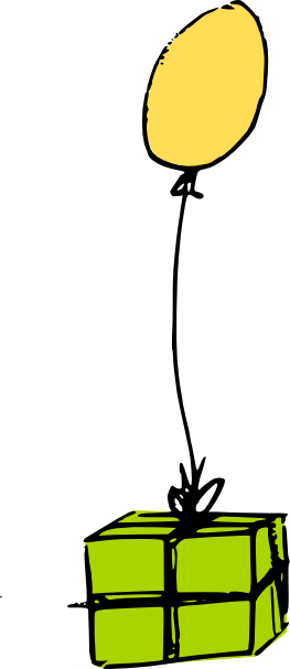 Free Digital Gift Parcel With Balloon Scrapbooking - Embellishment (263x607)