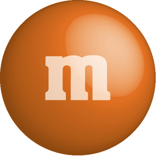 M&m Clipart Single - Orange M And M Candy (512x512)