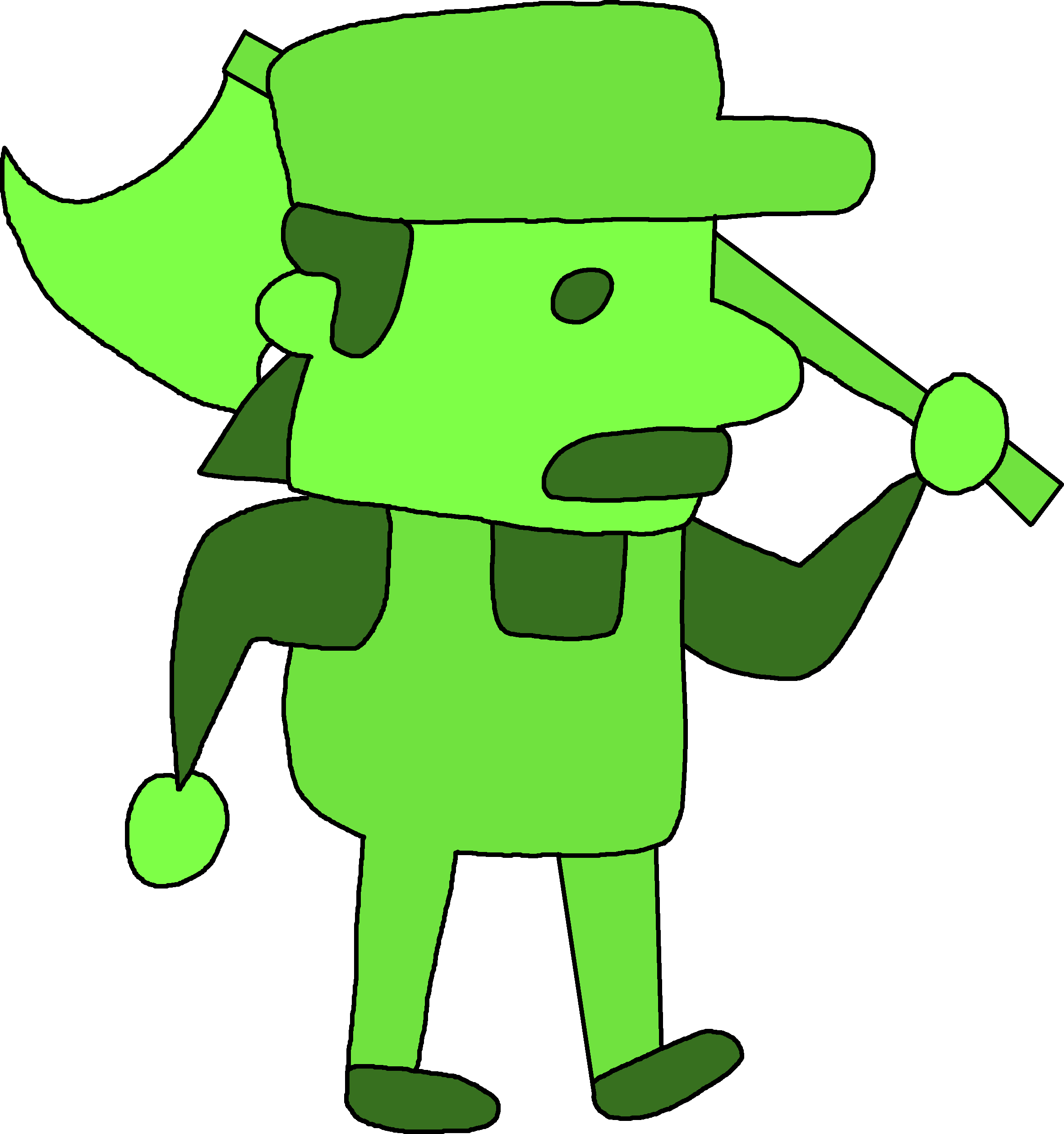 Hiro The Green Lumberjack - Cartoon (2359x2513)