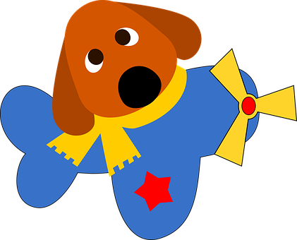 More Dogs - - Dog And Plane Clipart (421x340)