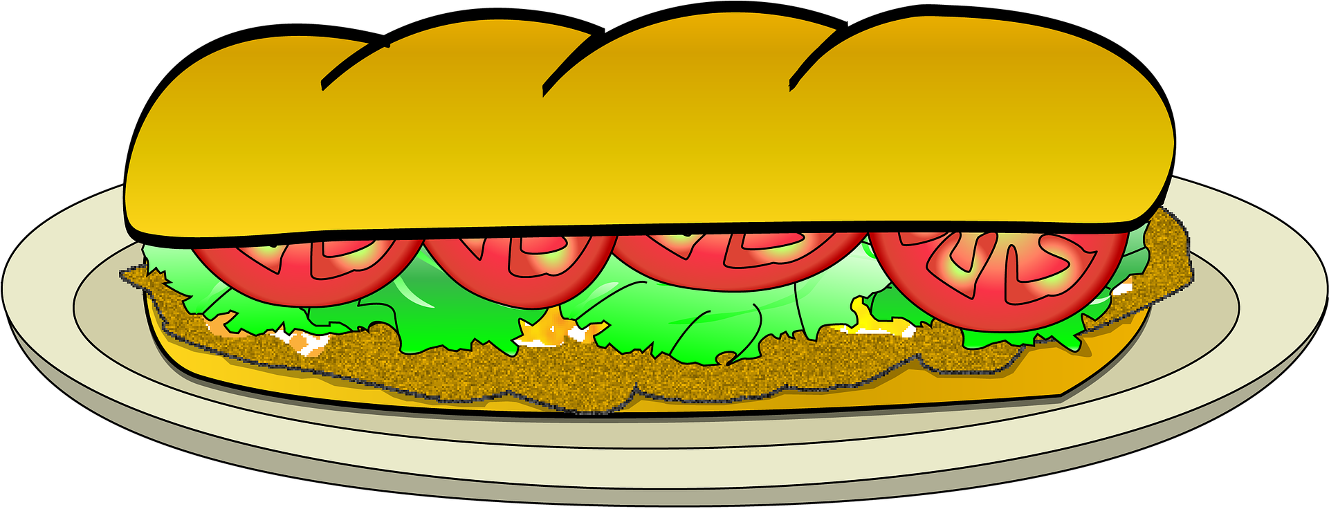 Baguette Sandwich Clip Art (1920x884)