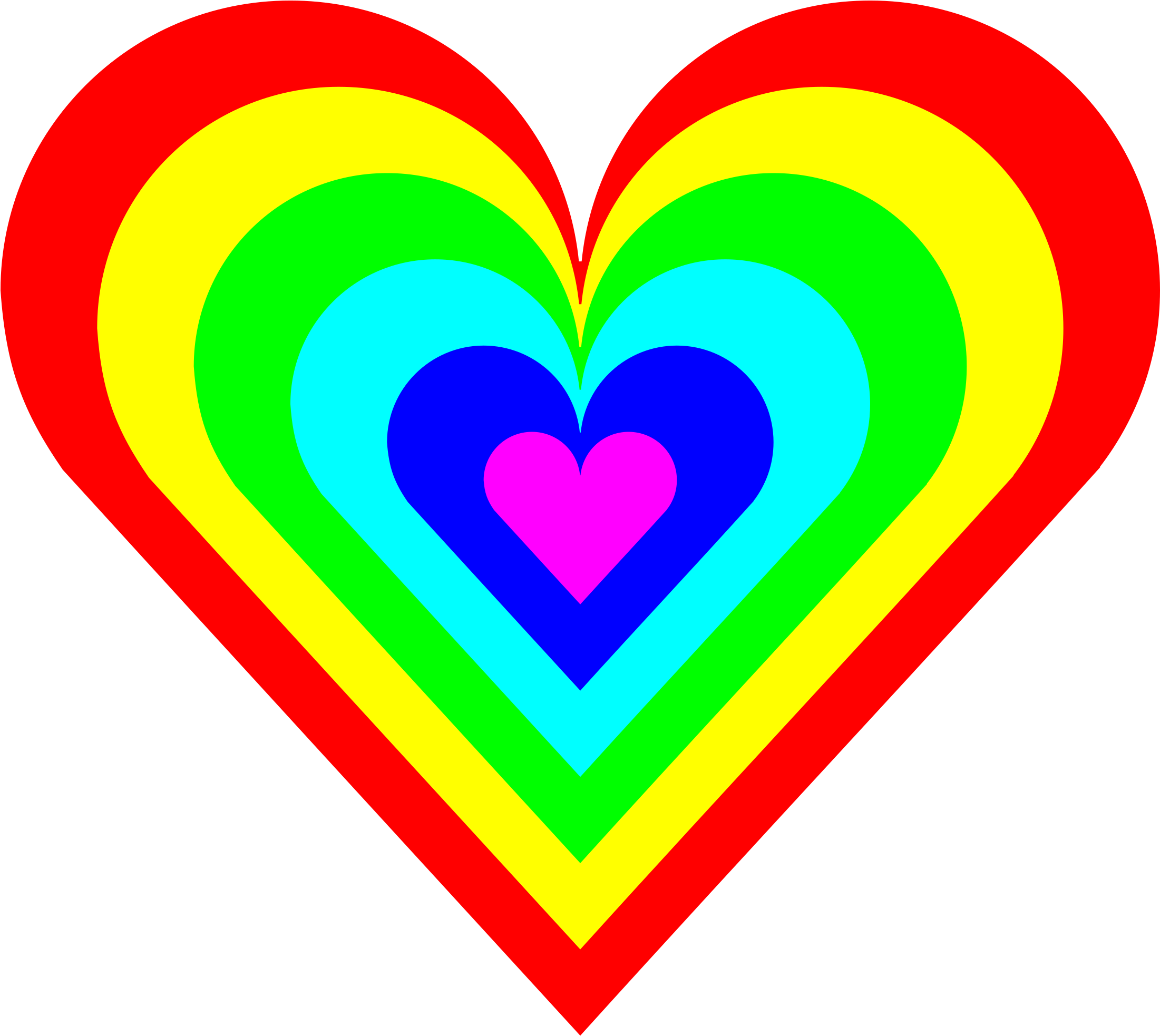 Elegant Clip Art 6 Medium Size - Rainbow Heart Clipart (2400x2400)