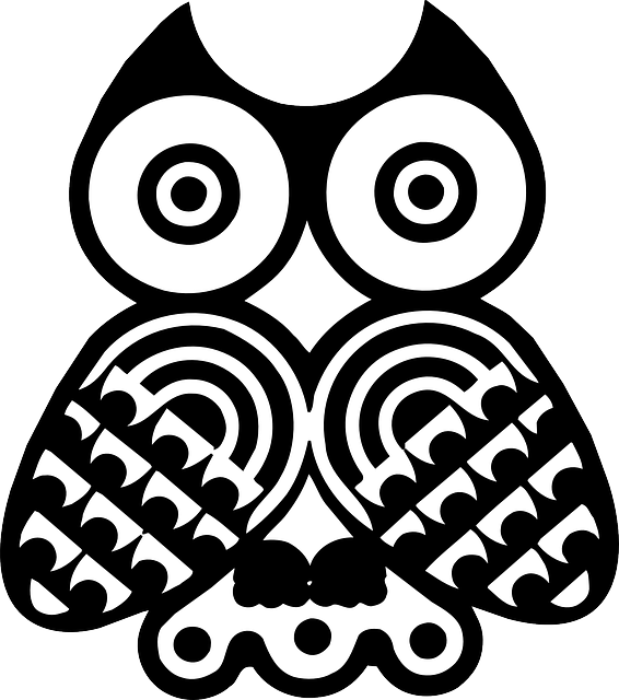 Feathers Eye, Design, Bird, Owl, Style, Wings, Art, - Native American Owl Symbol (566x640)