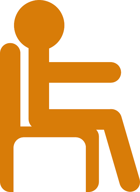 Down Brown, Stick, Man, Chair, Child, Person, Cartoon, - Person On Chair (468x640)