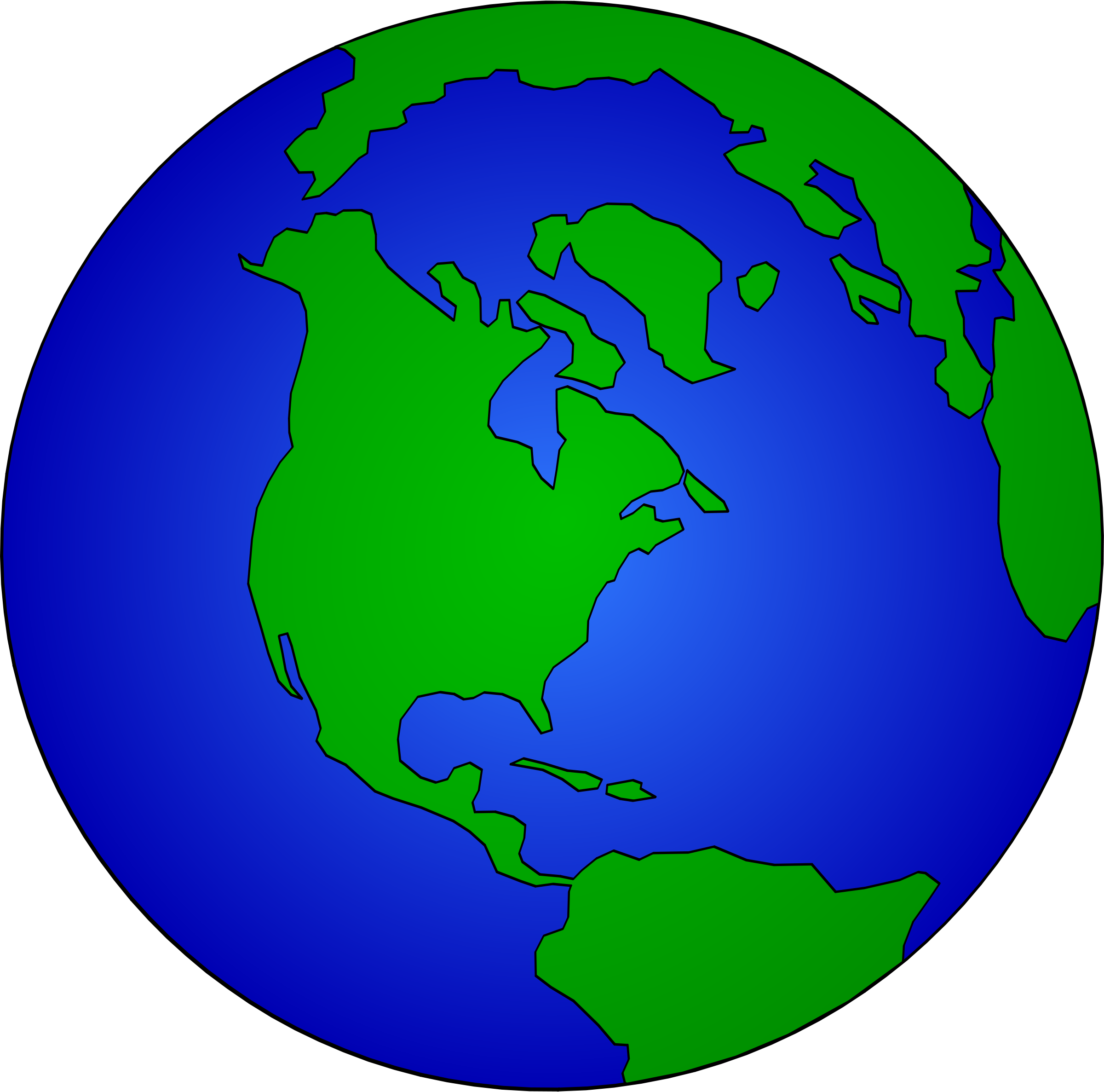 Free Earth Globe Dan Gerhrad 05r - Earth Cartoon (2400x2373)